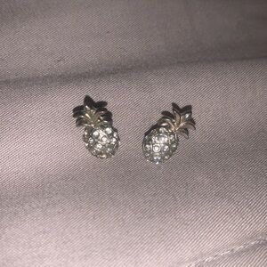 Sparkly Pineapple Rhinestone Stud Earrings